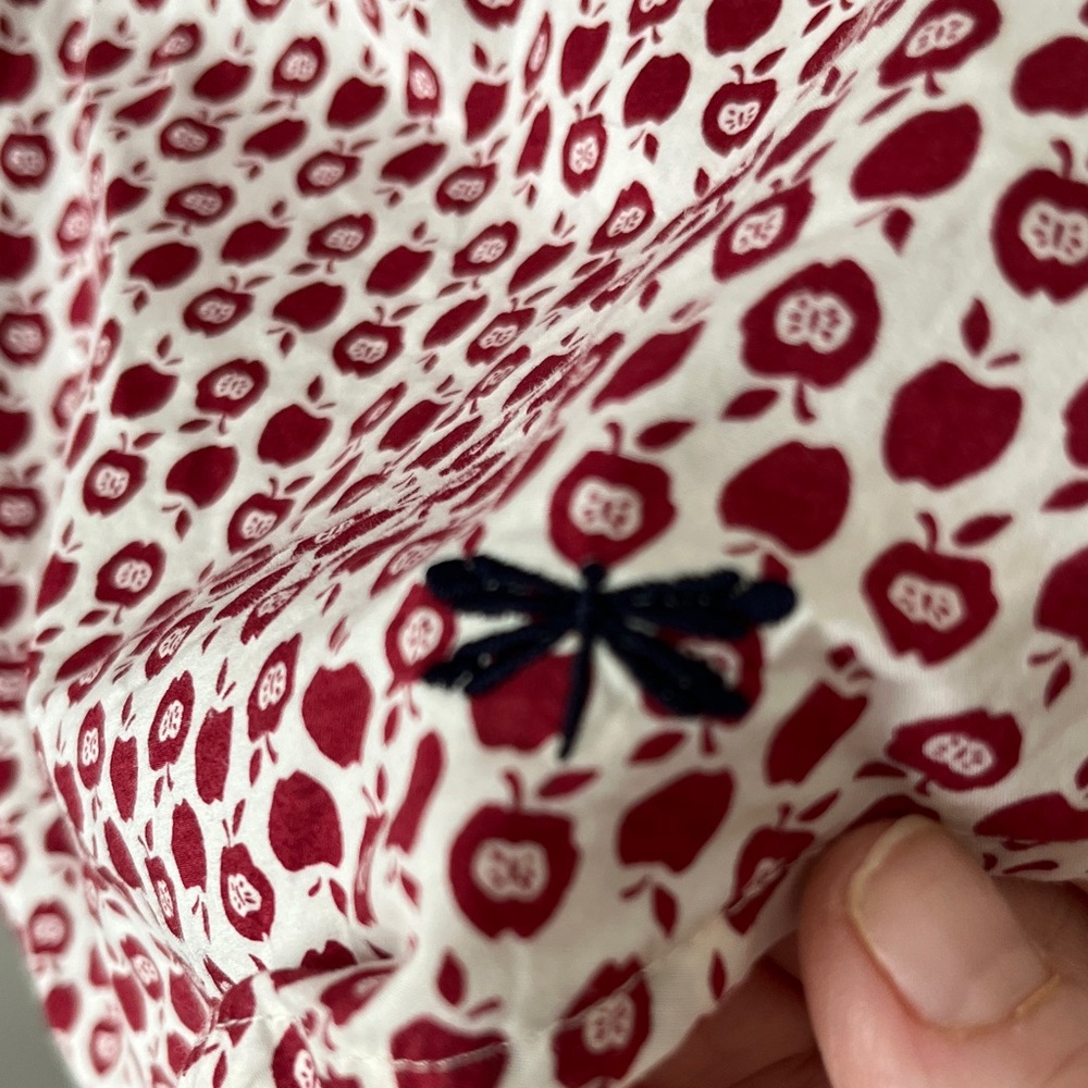 Talbots Red and White Apple Print Blouse Teachers ! 16 W